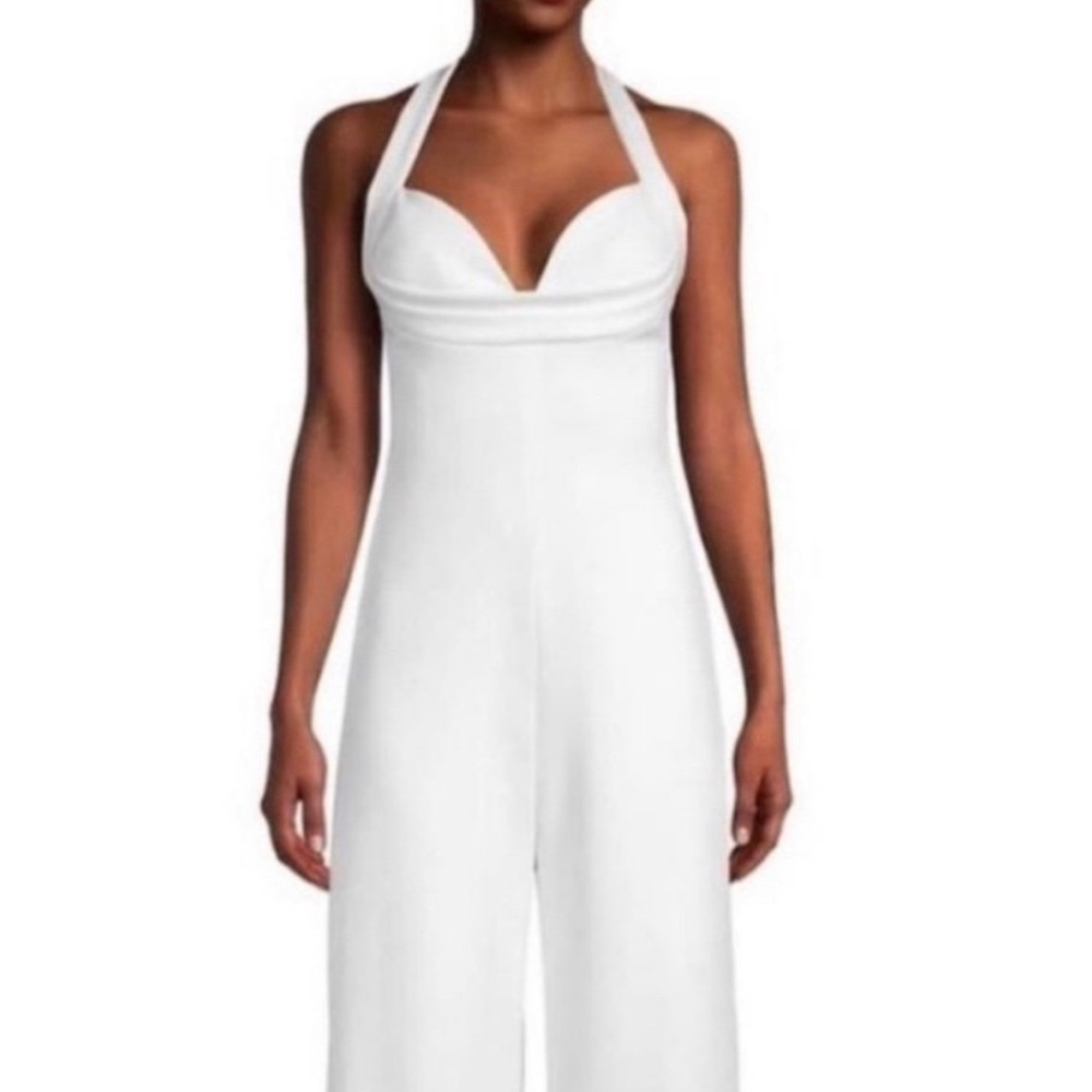 Black Halo Classic White Halter Jumpsuit size 0